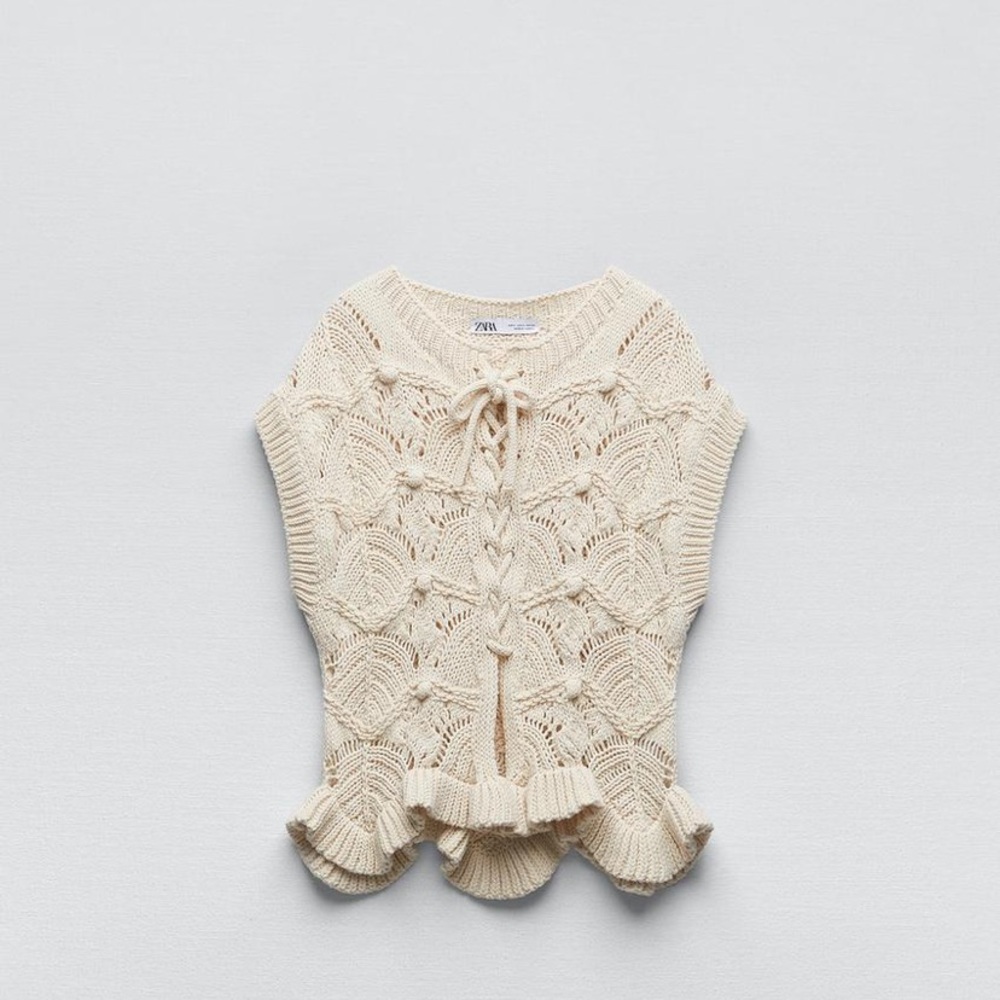Zara ruffle drawstring top